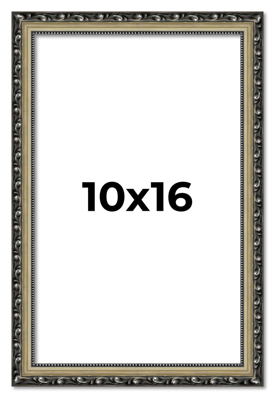 10x16 Museum-Quality Picture Frame with UV-Resistant Acrylic & Acid-Free Backing, Available in 4 Finishes - Gold, Silver, Bronze, and Black